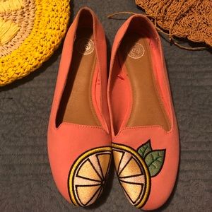 Pink lemon flats